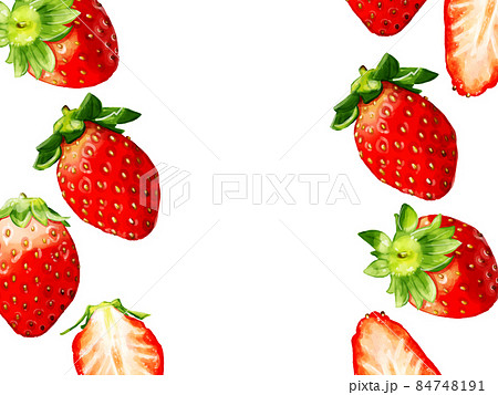 苺 いちご イチゴ 手書きのイラスト素材