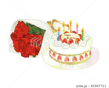 誕生日ケーキ バースデーケーキ のイラスト素材集 ピクスタ