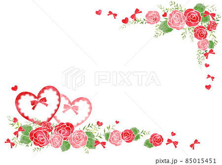 薔薇 花 フレーム 枠のイラスト素材