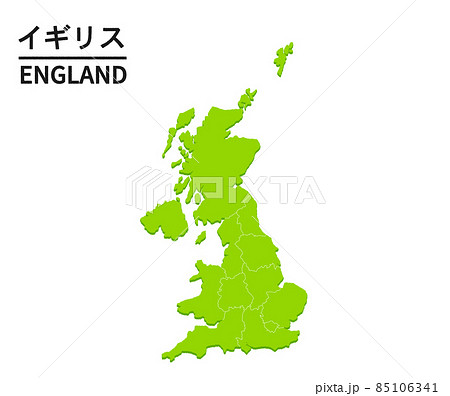 イギリス地図のイラスト素材