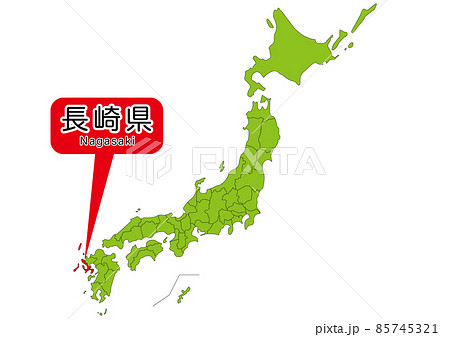 長崎県 長崎 マップ 地図のイラスト素材