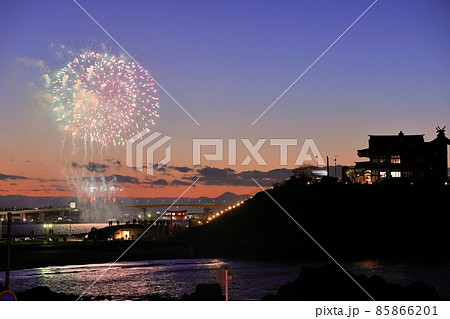 八戸花火大会の写真素材