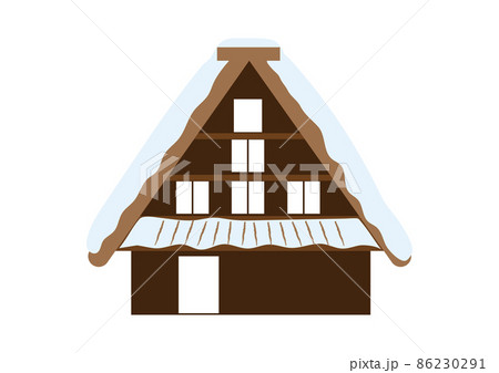 合掌村のイラスト素材