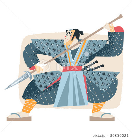侍 武士 サムライ 可愛いのイラスト素材