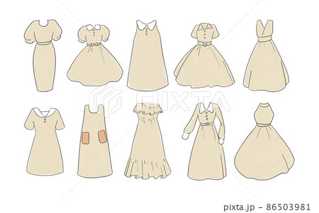 ワンピース ドレスのイラスト素材