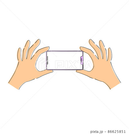 スマホを持つ手のイラスト素材 スマホを持つ手のイラスト素材