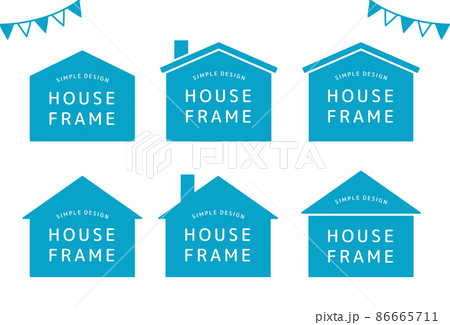 フレーム 枠 飾り枠 家のイラスト素材