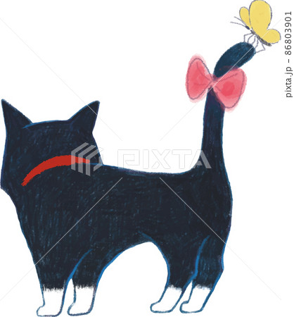 猫 後ろ姿のイラスト素材