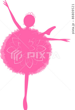 バレエ かわいい 女の子 バレリーナのイラスト素材