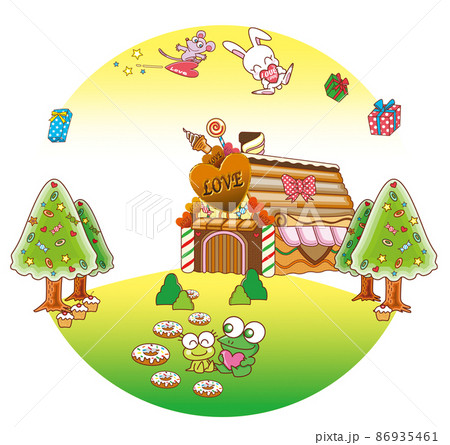 お菓子の家のイラスト素材 お菓子の家のイラスト素材