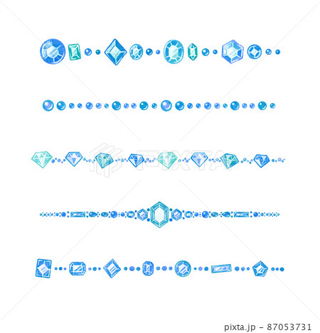 宝石 イラスト 複数 シンプルのイラスト素材