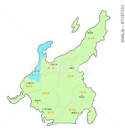 石川県地図のイラスト素材