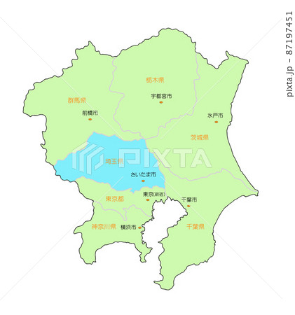 埼玉 埼玉県 地図 日本地図のイラスト素材