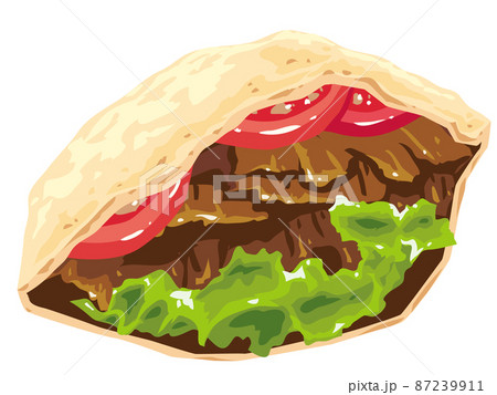 ケバブサンドのイラスト素材