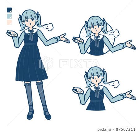 ロリータファッションのイラスト素材