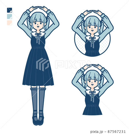 ロリータファッションのイラスト素材