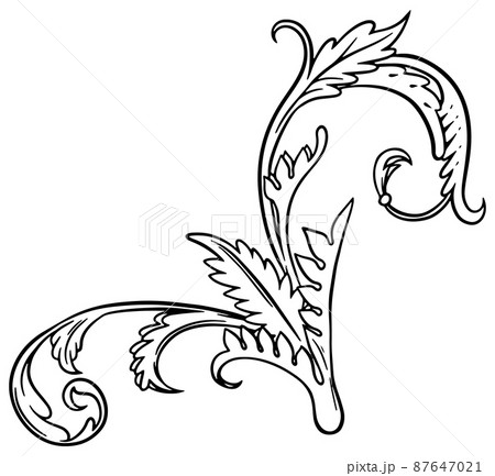 モノクロ つる 蔓 白黒のイラスト素材 モノクロ つる 蔓 白黒のイラスト素材