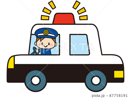 パトカー かわいいのイラスト素材