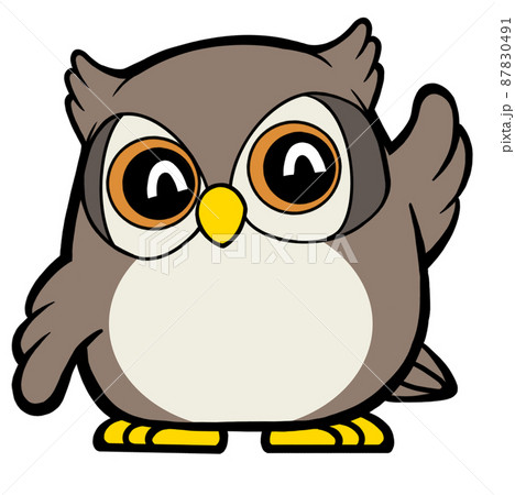 フクロウキャラクターのイラスト素材