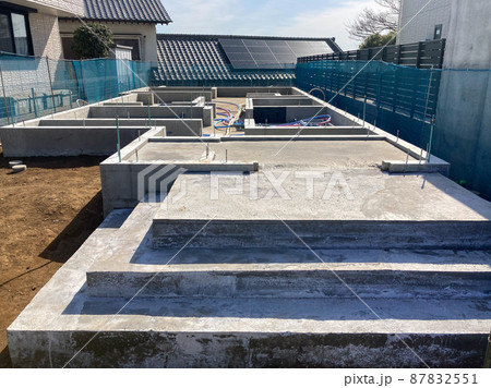 戸建て住宅の基礎工事の現場