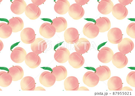 桃 フルーツ 果実 模様のイラスト素材