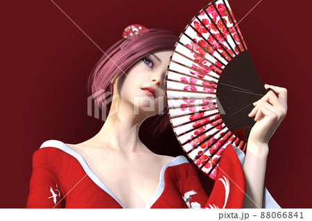 花魁風のイラスト素材