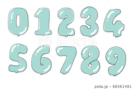 飾り文字 数字 デザインの写真素材