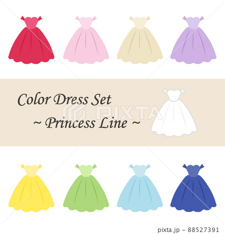 ピンク ブライダル ウエディング カラードレス ドレスのイラスト素材