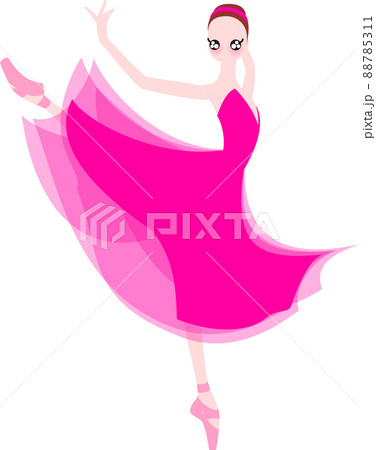 バレエ かわいい 女の子 バレリーナのイラスト素材