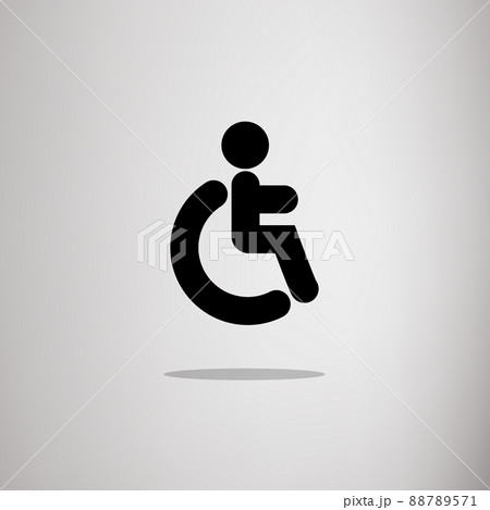 車椅子マーク 車椅子 ピクトグラムのイラスト素材