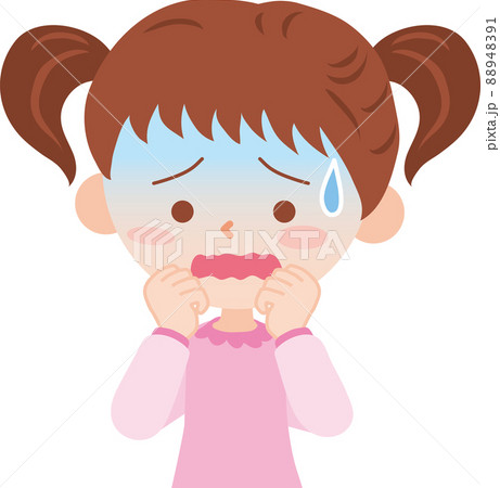 Scared Face Little Girl Clip Art - Scared Face Little Girl Image