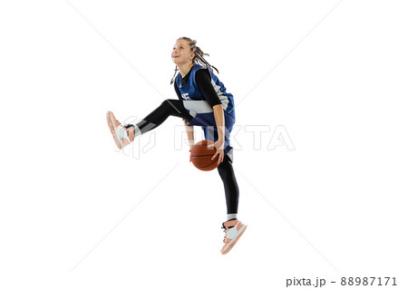女子バスケ アスリート かっこいい バスケの写真素材
