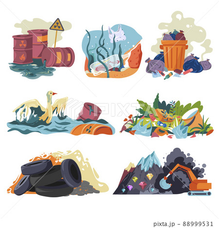 土壌汚染のイラスト素材