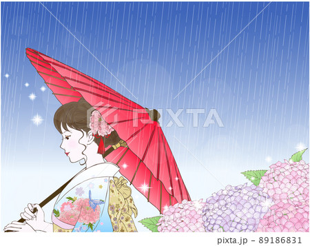横顔美人のイラスト素材