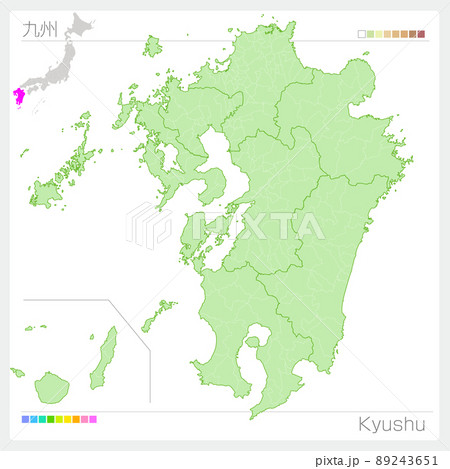 鹿児島県地図のイラスト素材