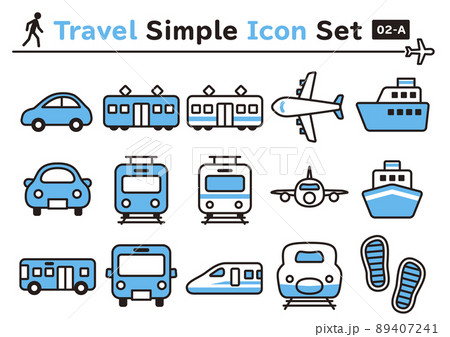 アイコン かわいい シンプル 飛行機のイラスト素材