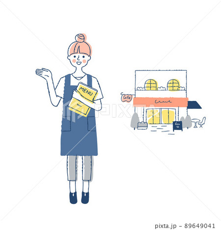 カフェ店員のイラスト素材