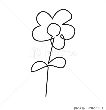 花 白黒 一輪のイラスト素材