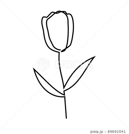 花 白黒 一輪のイラスト素材