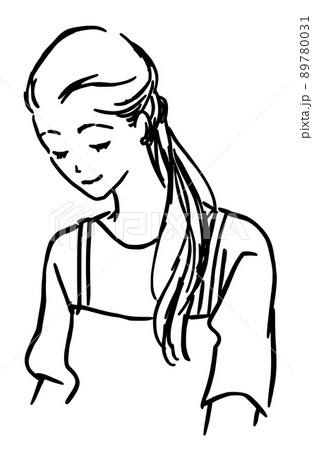 横顔美人のイラスト素材