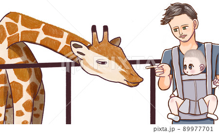 動物 キリン 正面のイラスト素材