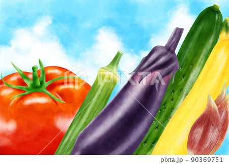 夏野菜 水彩 夏のイラスト素材 夏野菜 水彩 夏のイラスト素材