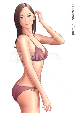 ビキニスタイルの女性イラスト 女性 水着 ビキニ セクシーのイラスト素材 - PIXTA