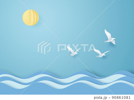 鳥 カモメ 海鳥 かわいいのイラスト素材