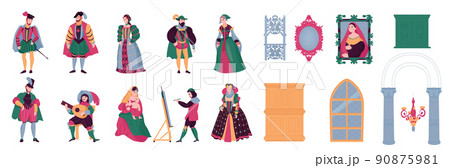 女性 衣装 ヨーロッパ 中世のイラスト素材