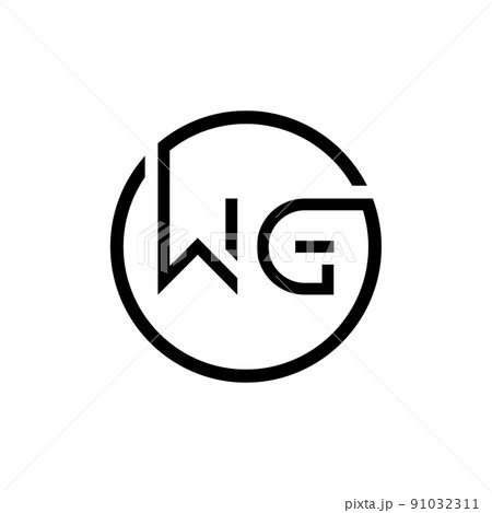 Wgw Circle Emblem Abstract Monogram Letter Stock Vector (Royalty Free)  1762708193