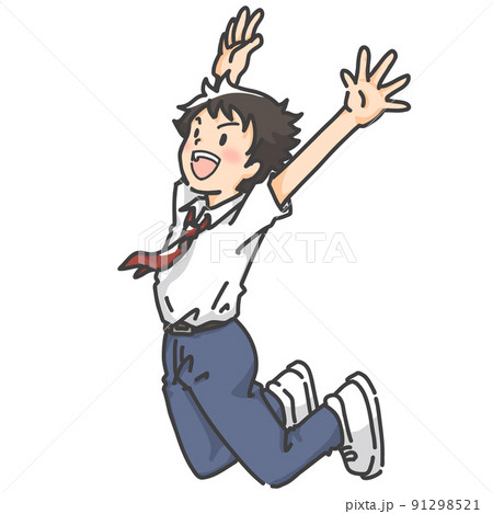 男性 男 ジャンプ ポーズ 人物の写真素材