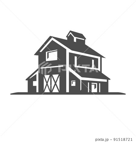 蔵 倉庫 白黒 モノクロのイラスト素材