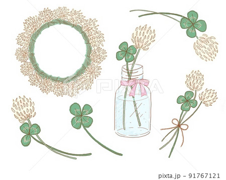 四つ葉のクローバーのイラスト素材集 ピクスタ