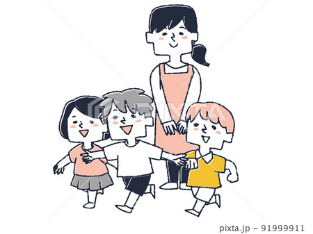 走る 子供のイラスト素材
